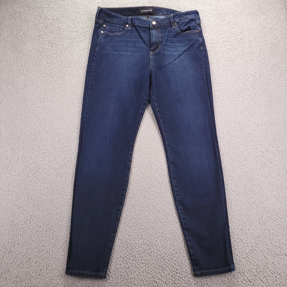 LIVERPOOL Jeans Womens Size 14/32 Abby Skinny Mid Rise Corvus Dark Wash Denim
